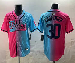 Nike Detroit Tigers #30 Kerry Carpenter Pink and Blue Joint MLB Jersey