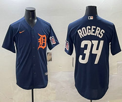 Nike Detroit Tigers #34 Jake Rogers Navy Stitched MLB Jersey