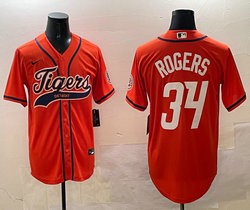 Nike Detroit Tigers #34 Jake Rogers Orange Joint Stitched MLB Jersey