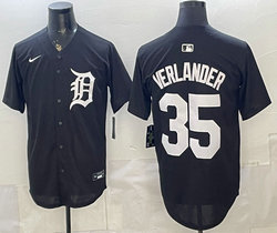 Nike Detroit Tigers #35 Justin Verlander Black Authentic Stitched MLB Jersey