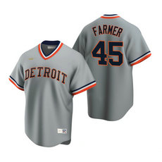 Nike Detroit Tigers #45 Buck Farmer Gray Cooperstown Collection Authentic Stitched MLB Jersey