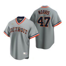 Nike Detroit Tigers #47 Jack Morris Gray Cooperstown Collection Authentic Stitched MLB Jersey