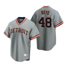Nike Detroit Tigers #48 Matthew Boyd Gray Cooperstown Collection Authentic Stitched MLB Jersey