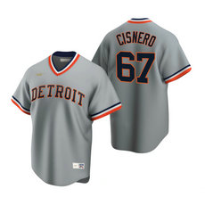 Nike Detroit Tigers #67 Jose Cisnero Gray Cooperstown Collection Authentic Stitched MLB Jersey