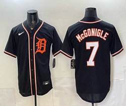Nike Detroit Tigers #7 Kevin McGonigle 2026 Fashion Replica Black Out MLB Jersey