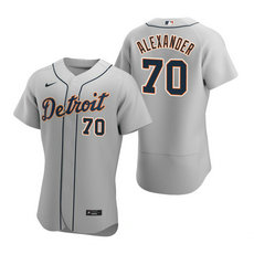 Nike Detroit Tigers #70 Tyler Alexander Gray Game Authentic Stitched MLB Jersey