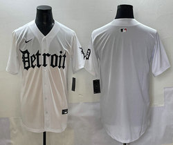 Nike Detroit Tigers Blank White 5(V) Joint MLB Jersey