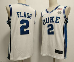 Nike Duke Blue Devils #2 Cooper Flagg white Light Blue number NCAA jersey