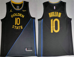 Nike Golden State Warriors #10 Jimmy Butler III Black 2024 25 Statement Edition Stitched Basketball Jersey