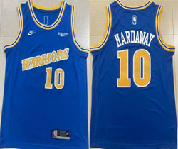 Nike Golden State Warriors #10 Tim Hardaway Throwback Blue 22-23 With Advertising Authentic Stitched NBA jersey