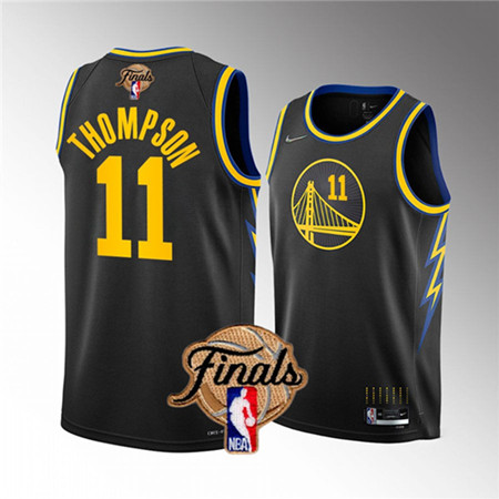 Nike Golden State Warriors #11 Klay Thompson Black City 2022 Finals Authentic Stitched NBA jersey