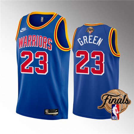 Nike Golden State Warriors #23 Draymond Green Blue Throwback 2022 Finals Authentic Stitched NBA jersey