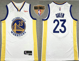 Nike Golden State Warriors #23 Draymond Green White 2022 Finals 75th anniversary With Advertising Authentic Stitched NBA jersey