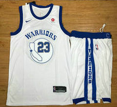 Nike Golden State Warriors #23 Draymond Green White City With Advertising Authentic Stitched NBA Suit Jersey