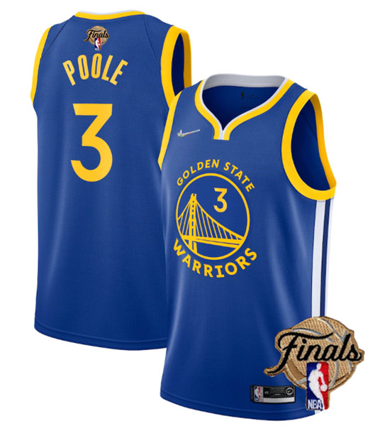 Nike Golden State Warriors #3 Jordan Poole Blue 2022 Finals Authentic Stitched NBA jersey