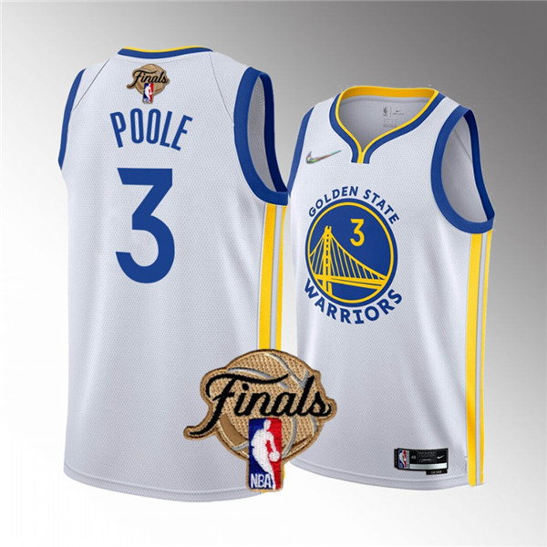 Nike Golden State Warriors #3 Jordan Poole White 2022 Finals Authentic Stitched NBA jersey