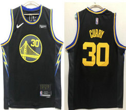 Nike Golden State Warriors #30 Stephen Curry 21-22 City 75th anniversary With Advertising Authentic Stitched NBA jersey