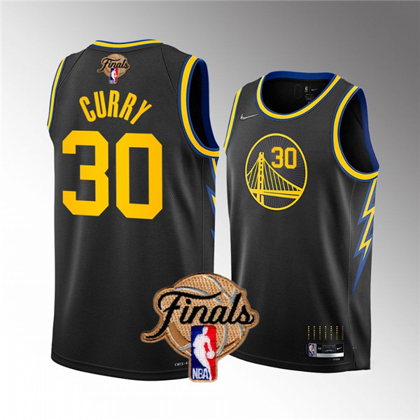 Nike Golden State Warriors #30 Stephen Curry Black City 2022 Finals Authentic Stitched NBA jersey