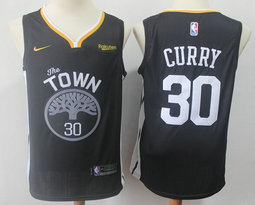 Nike Golden State Warriors #30 Stephen Curry Black Game With Advertising Authentic Stitched NBA Jersey