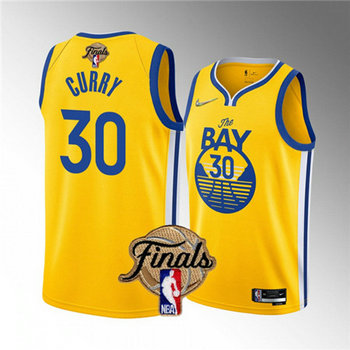 Nike Golden State Warriors #30 Stephen Curry Gold 2022 Finals Authentic Stitched NBA jersey