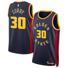 Nike Golden State Warriors #30 Stephen Curry Navy 24-25 city Stitched Basketball Jersey