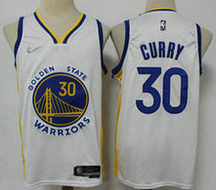 Nike Golden State Warriors #30 Stephen Curry White 75th anniversary Authentic Stitched NBA jersey