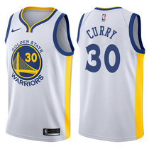 Nike Golden State Warriors #30 Stephen Curry White Game Authentic Stitched NBA Jerseys