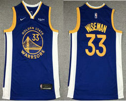 Nike Golden State Warriors #33 James Wiseman 20-21 Blue Authentic Stitched NBA jersey