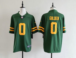 Nike Green Bay Packers #0 Matthew Golden Green Throwback Stitched Football Jersey