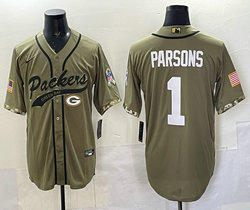Nike Green Bay Packers #1 Micah Parsons Salute To Service Joint baseball jersey