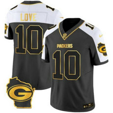 Nike Green Bay Packers #10 Jordan Love Black Thanksgiving F.U.S.E. Stitched NFL Jersey