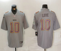 Nike Green Bay Packers #10 Jordan Love Gray Gridiron Authentic Stitched NFL Jersey