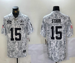 Nike Green Bay Packers #15 Bart Starr 2024 Salute to Service Authentic Stitched NFL Jersey