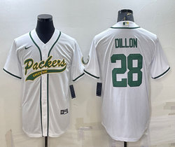 Nike Green Bay Packers #28 AJ Dillon White Joint Authentic Stitched baseball jersey