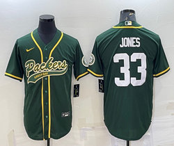 Nike Green Bay Packers #33 Aaron Jones Green Joint Authentic Stitched baseball jersey