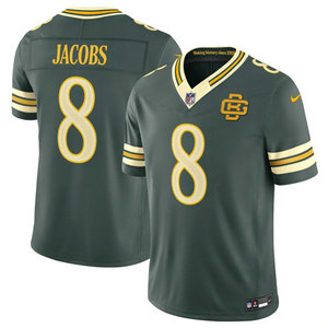 Nike Green Bay Packers #8 Josh Jacobs Dark Green 2026 Rivalries NFL Jersey