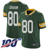Nike Green Bay Packers #80 Jimmy Graham With NFL 100th Season Patch Green Vapor Untouchable Authentic Stitched NFL Jersey