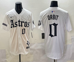 Nike Houston Astros #0 Orbit Cream White 5(V) Joint MLB Jersey