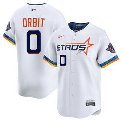 Nike Houston Astros #0 Orbit White 2025 City Stitched MLB Jersey