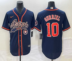 Nike Houston Astros #10 Yuli Gurriel Blue Joint Team Patch on front Stitched MLB Jersey