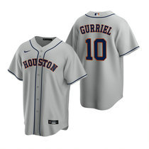 Nike Houston Astros #10 Yuli Gurriel Gray Game Authentic Stitched MLB Jersey