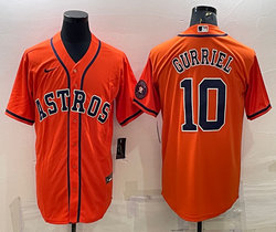 Nike Houston Astros #10 Yuli Gurriel Orange Game with patch Authentic Stitched MLB Jersey