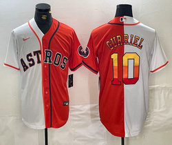 Nike Houston Astros #10 Yuli Gurriel Orange White Game Authentic Stitched MLB Jersey