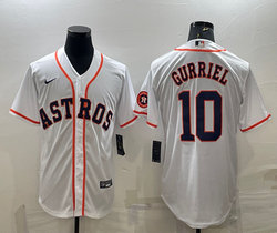 Nike Houston Astros #10 Yuli Gurriel White Game with patch Authentic Stitched MLB Jersey