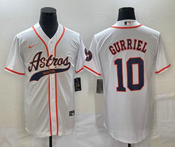 Nike Houston Astros #10 Yuli Gurriel White Joint Stitched MLB Jersey