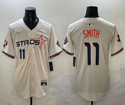 Nike Houston Astros #11 Cam Smith Cream 4(IV) Joint Stitched MLB Jersey