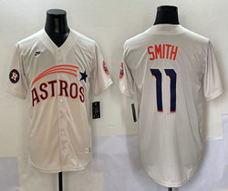 Nike Houston Astros #11 Cam Smith Cream 5(V) Joint With Patch MLB Jersey