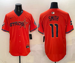 Nike Houston Astros #11 Cam Smith Orange 5(V) Joint With Patch MLB Jersey