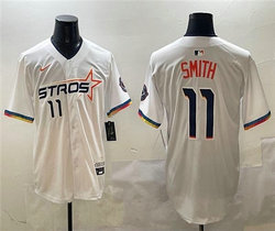 Nike Houston Astros #11 Cam Smith White 2025 City MLB Jersey