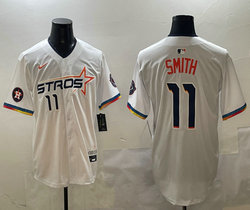 Nike Houston Astros #11 Cam Smith White 4(IV) Joint Authentic Stitched MLB Jersey